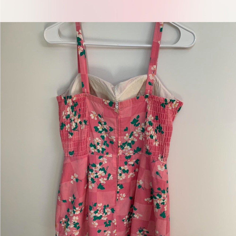 Floral Pink Strapless Dress - Picture 3 of 4